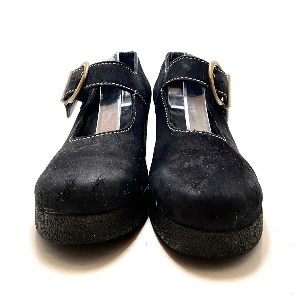 Arche Briska Black Leather Mary Jane Wedge Shoes - Picture 9 of 14